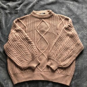 Oversized Mauve Balloon Sleeve Sweater